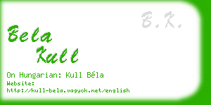 bela kull business card